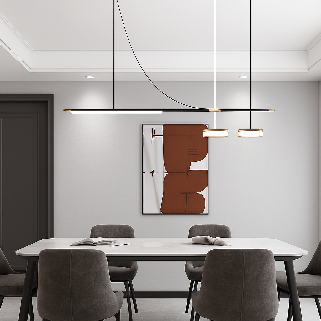 suspension à led linéaire design moderne pour décoration intérieure - vue 6 sur 9