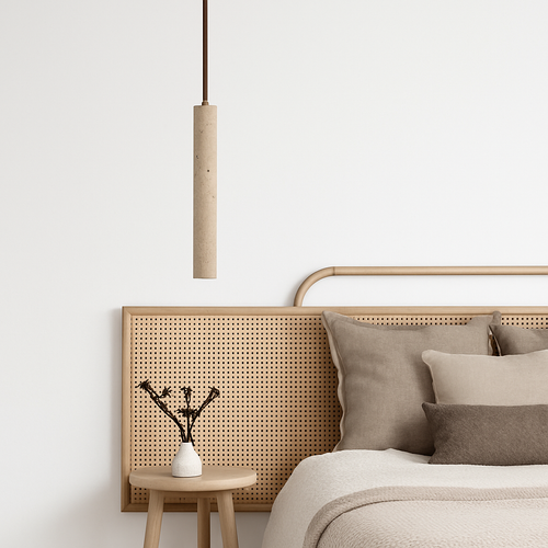 Suspension LED Long Tube bois plafonnier Style japonais vent silencieux chambre chevet lustre rétro moderne G9 remplaçable