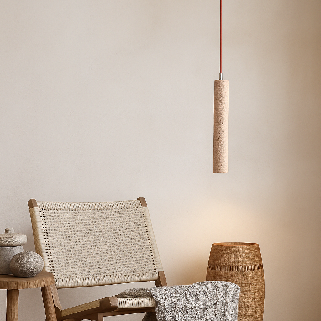 Suspension LED Long Tube bois plafonnier Style japonais vent silencieux chambre chevet lustre rétro moderne G9 remplaçable - vue 5 sur 7