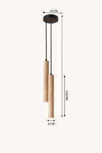 Suspension LED Long Tube bois plafonnier Style japonais vent silencieux chambre chevet lustre rétro moderne G9 remplaçable