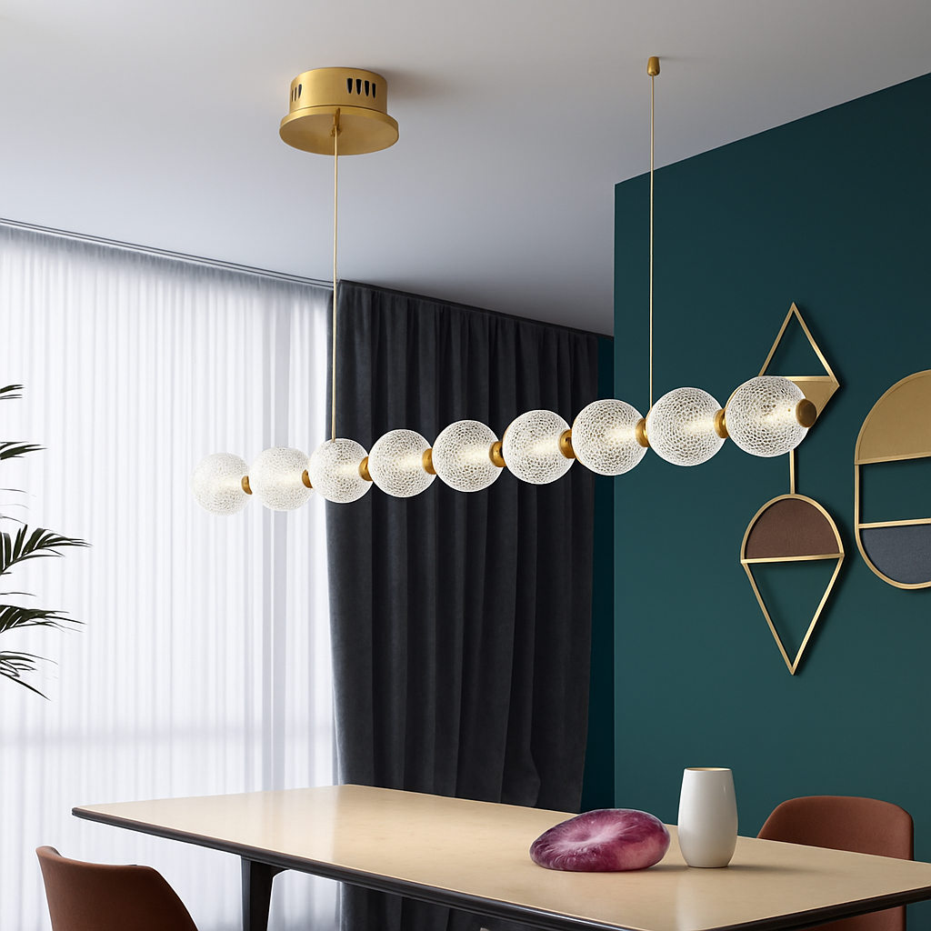 suspension led minimaliste en boule acrylique hauteur réglable - vue 6 sur 7