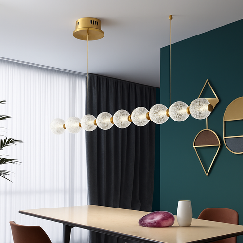 suspension led minimaliste en boule acrylique hauteur réglable