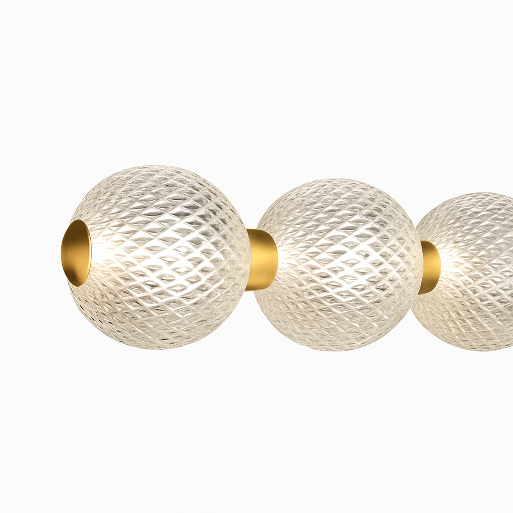 suspension led minimaliste en boule acrylique hauteur réglable - vue 7 sur 7