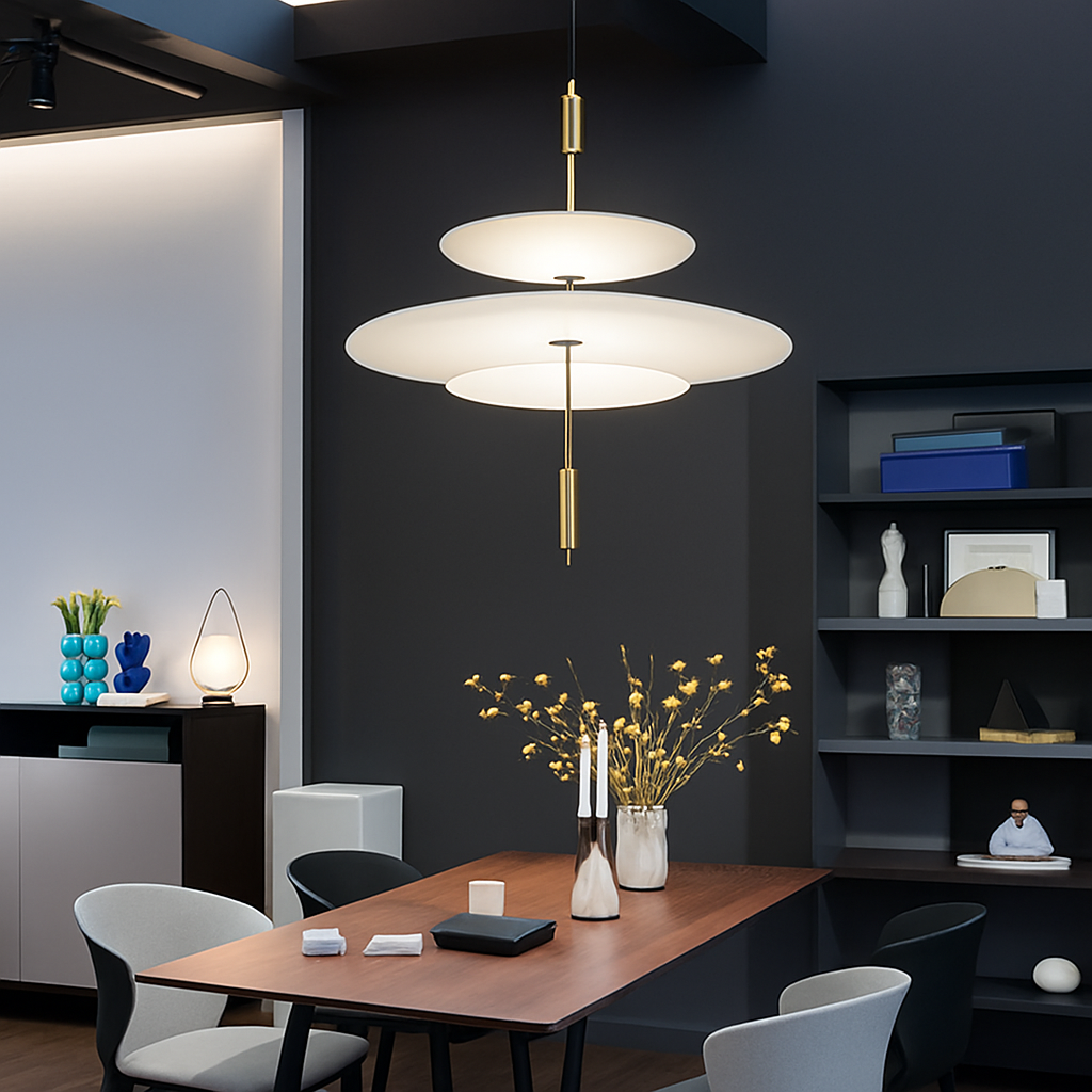 Modern minimalist LED pendant lights for Scandinavian interior decor - vue 3 sur 13
