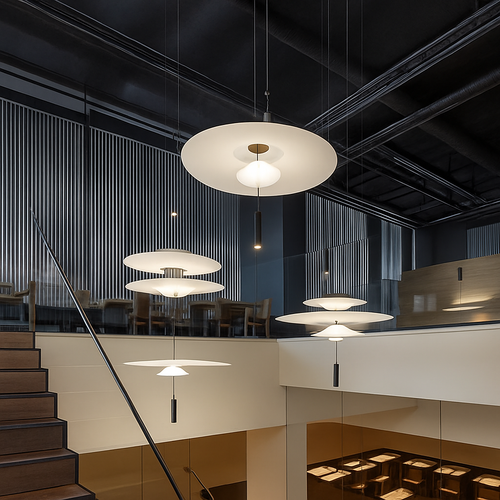 Modern minimalist LED pendant lights for Scandinavian interior decor - vue 5 sur 13