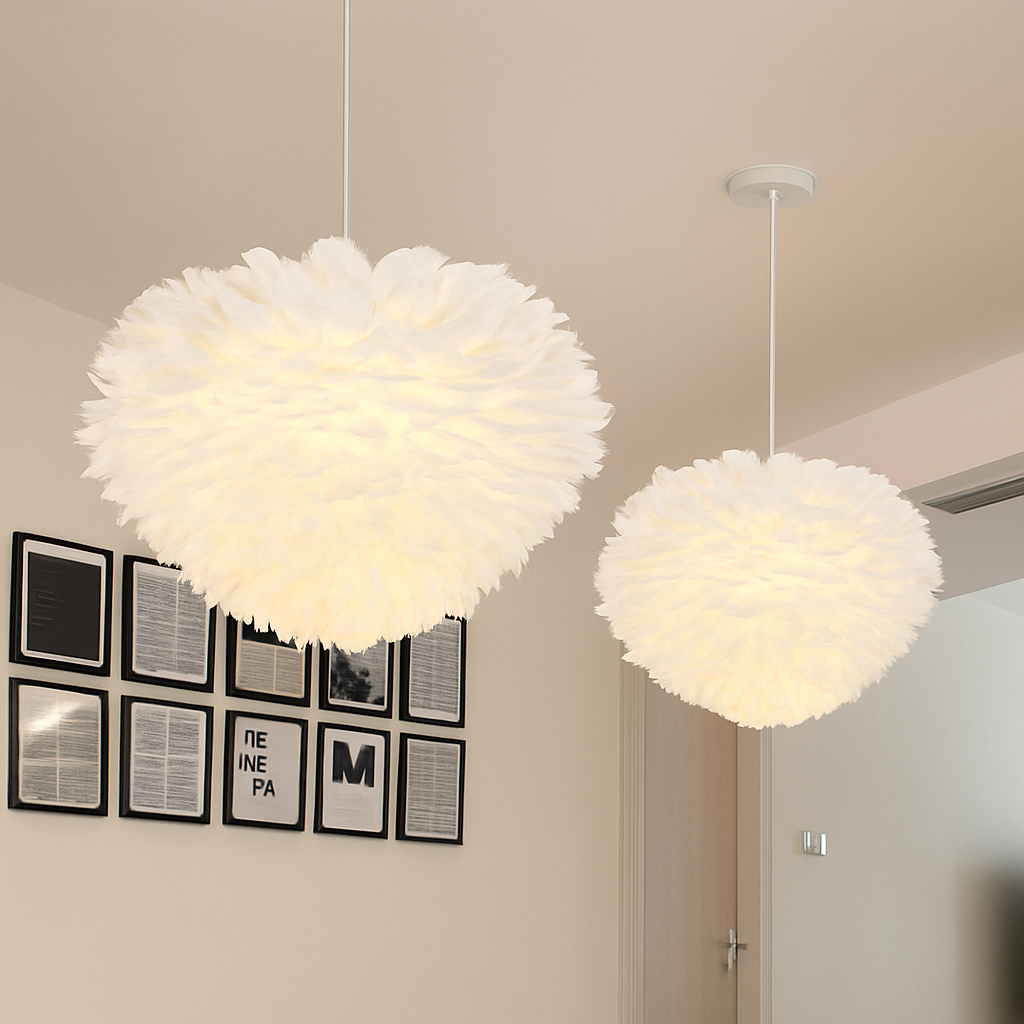 Suspension LED moderne fleurie blanche - vue 5 sur 5