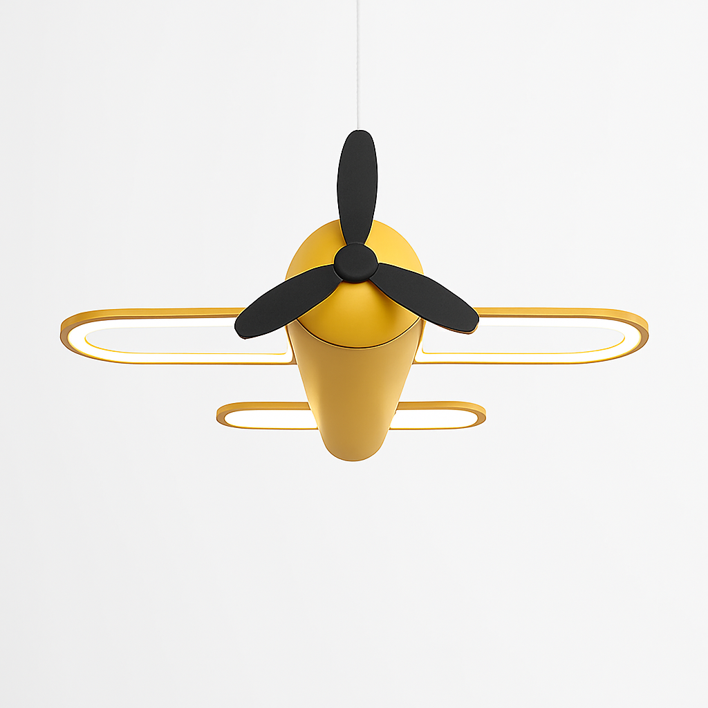 suspension led moderne pour enfants avec motif avion lumineux - vue 4 sur 9