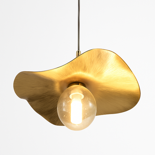 Suspension LED modernes en laiton feuille de Lotus pour Restaurant Table basse cuisine île lustre décor à la maison Lustres Luminaires