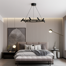 suspension led nordique en métal noir rotative pour intérieur
