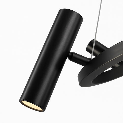 suspension led nordique en métal noir rotative pour intérieur