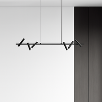 suspension led nordique en métal noir rotative pour intérieur