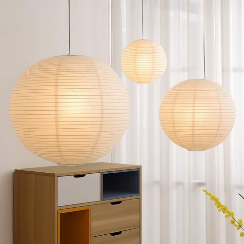 Suspension LED papier japonais sphères - vue 6 sur 11