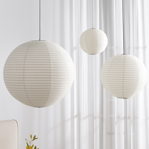 Suspension LED papier japonais sphères - vue 7 sur 11