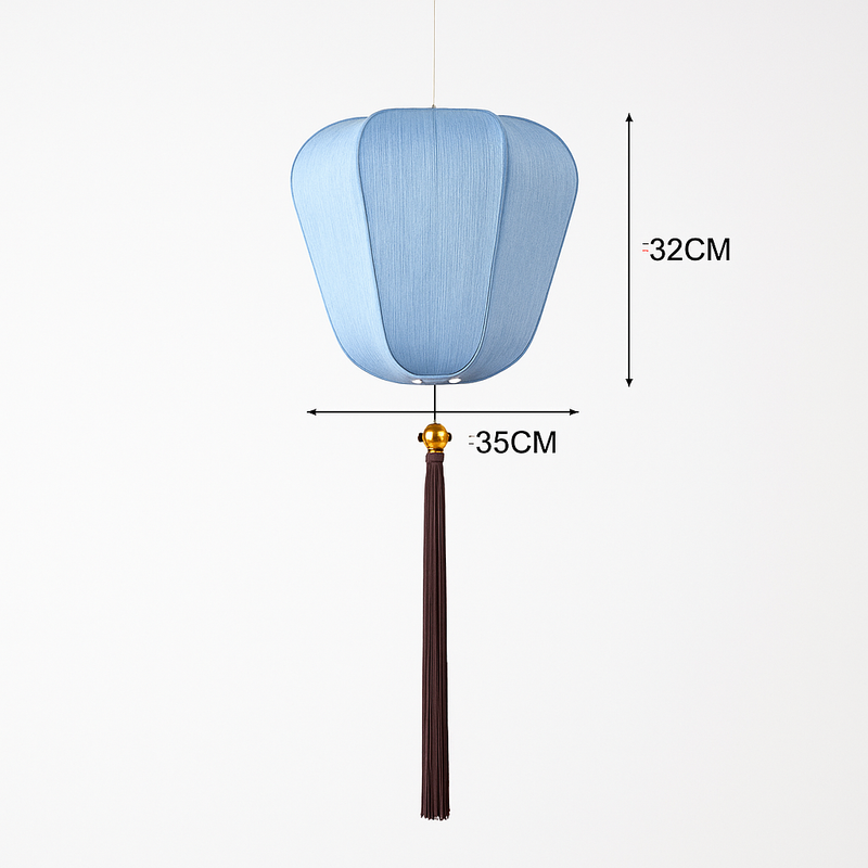 Suspension LED style chinois en tissu