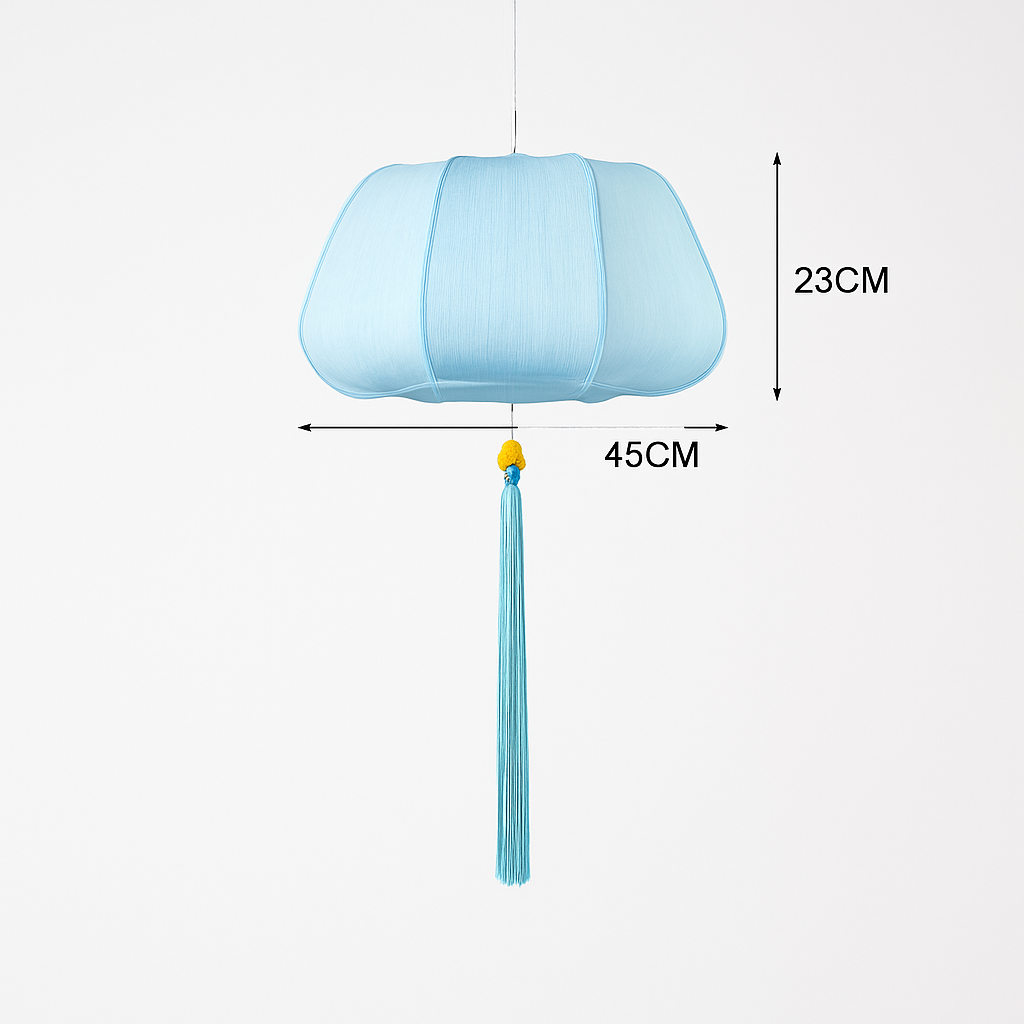 Suspension LED style chinois en tissu - vue 10 sur 18