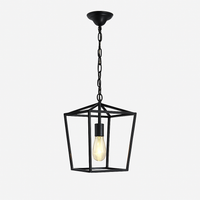 Suspension LED Vintage Loft Lanterne Suspension Hauteur Réglable Luminaire En Fer Pour Restaurant Cuisine Lumières Noires