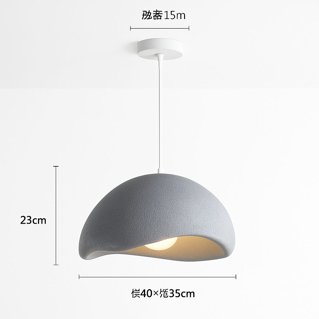 suspension à led wabi-sabi en résine créative pour décoration intérieure - vue 8 sur 23