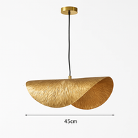 Minimalist copper pendant light with adjustable brass gold wire