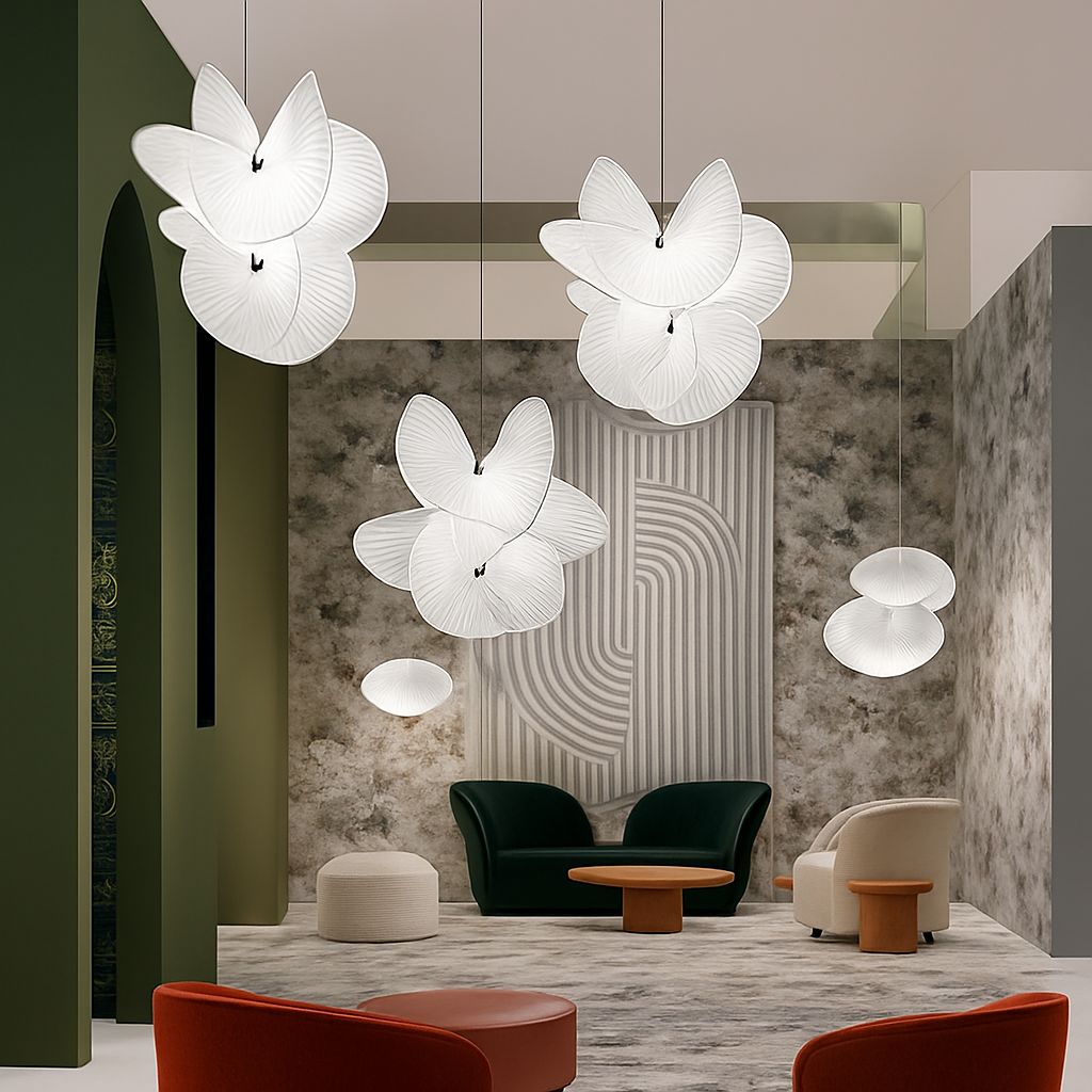 Minimalist fabric ceiling pendant for modern interior decor - vue 3 sur 6