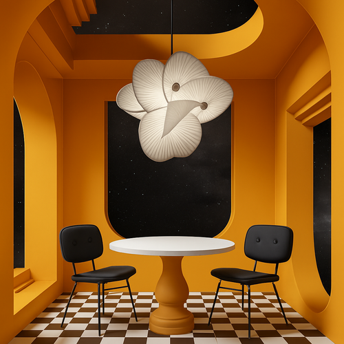 Minimalist fabric ceiling pendant for modern interior decor - vue 5 sur 6