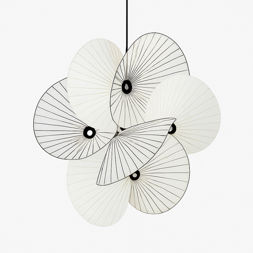 Minimalist fabric ceiling pendant for modern interior decor - vue 6 sur 6