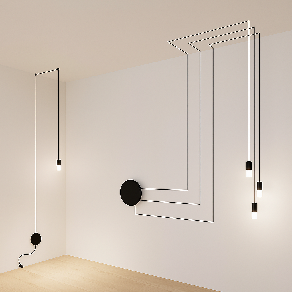 suspension moderne à corde pour un éclairage contemporain élégant - vue 4 sur 12