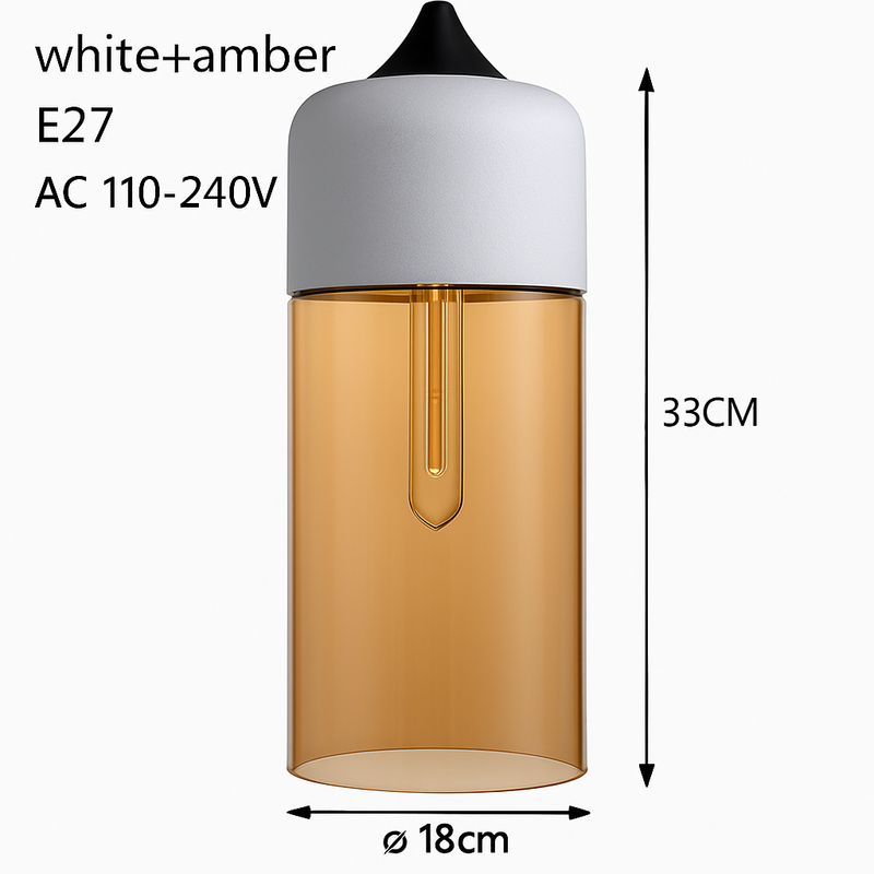 Suspension moderne design en verre et métal Loft