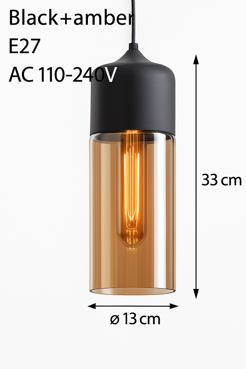 Suspension moderne design en verre et métal Loft