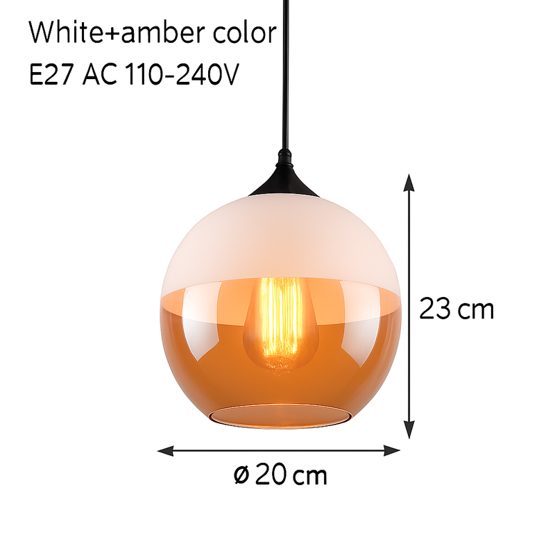 Suspension moderne design en verre et métal Loft