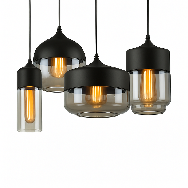 Suspension moderne design en verre et métal Loft