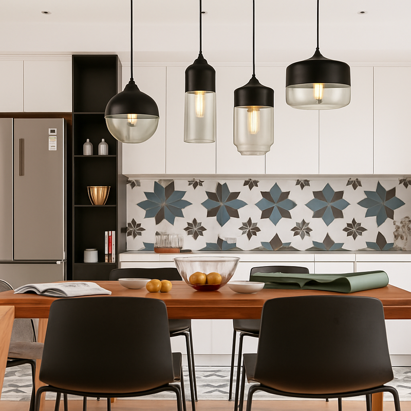 Suspension moderne design en verre et métal Loft