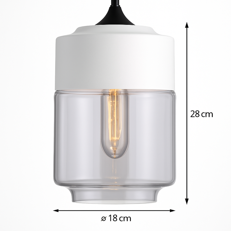 Suspension moderne design en verre et métal Loft
