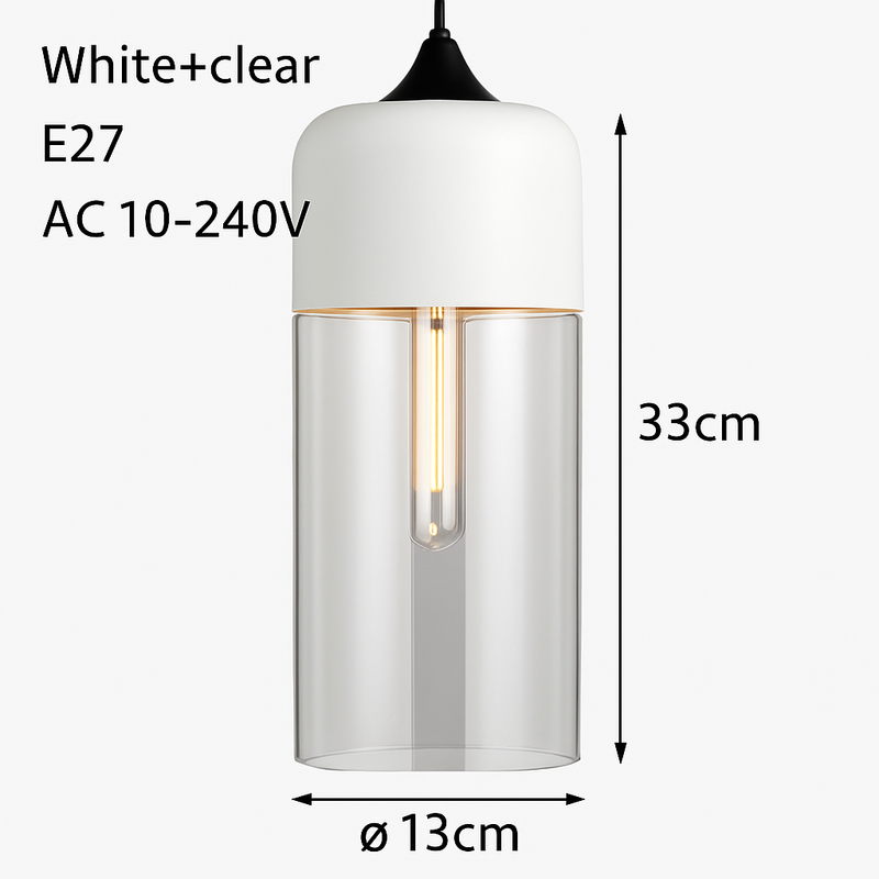 Suspension moderne design en verre et métal Loft