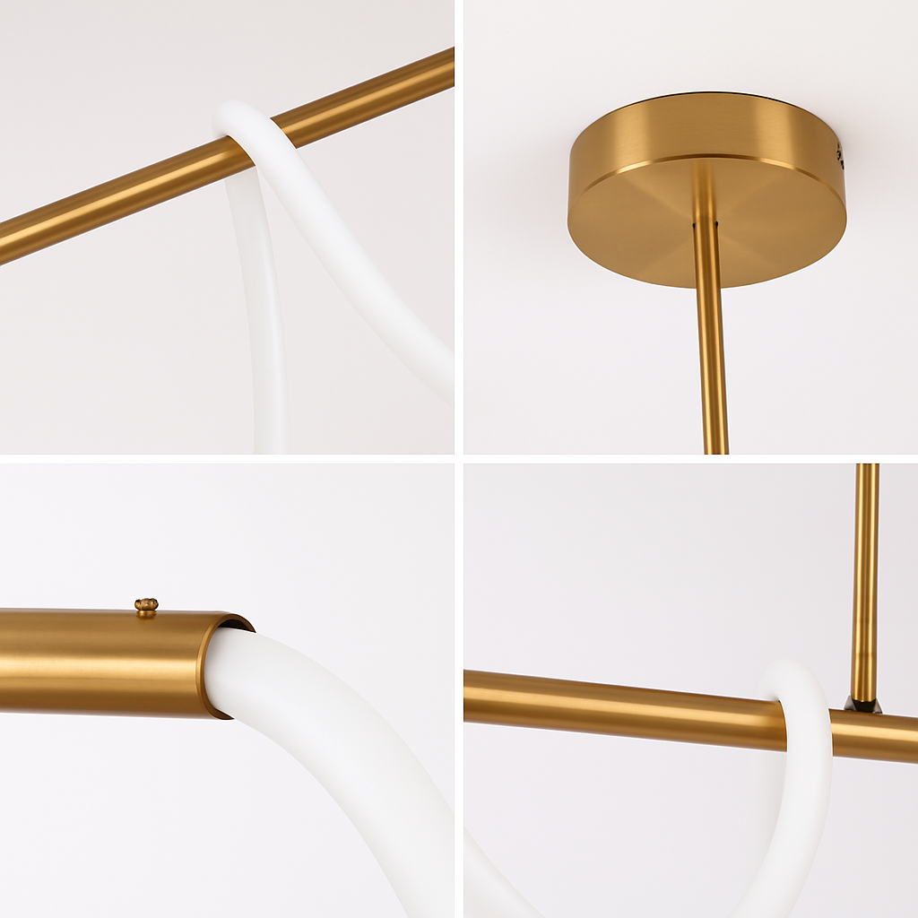 suspension moderne design long tube lumineux flexible pour espace contemporain - vue 5 sur 22