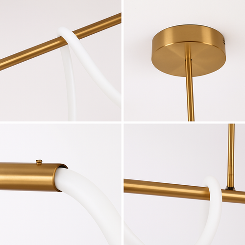 suspension moderne design long tube lumineux flexible pour espace contemporain - vue 6 sur 22
