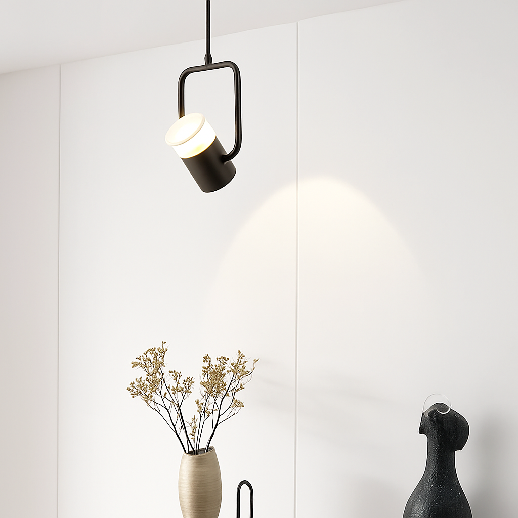 suspension moderne en métal avec projecteur rotatif réglable - vue 4 sur 7