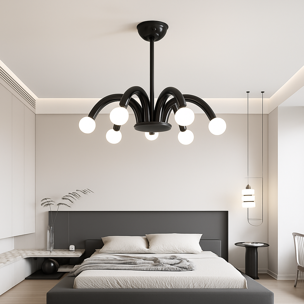 suspension moderne en métal style art déco - vue 3 sur 9