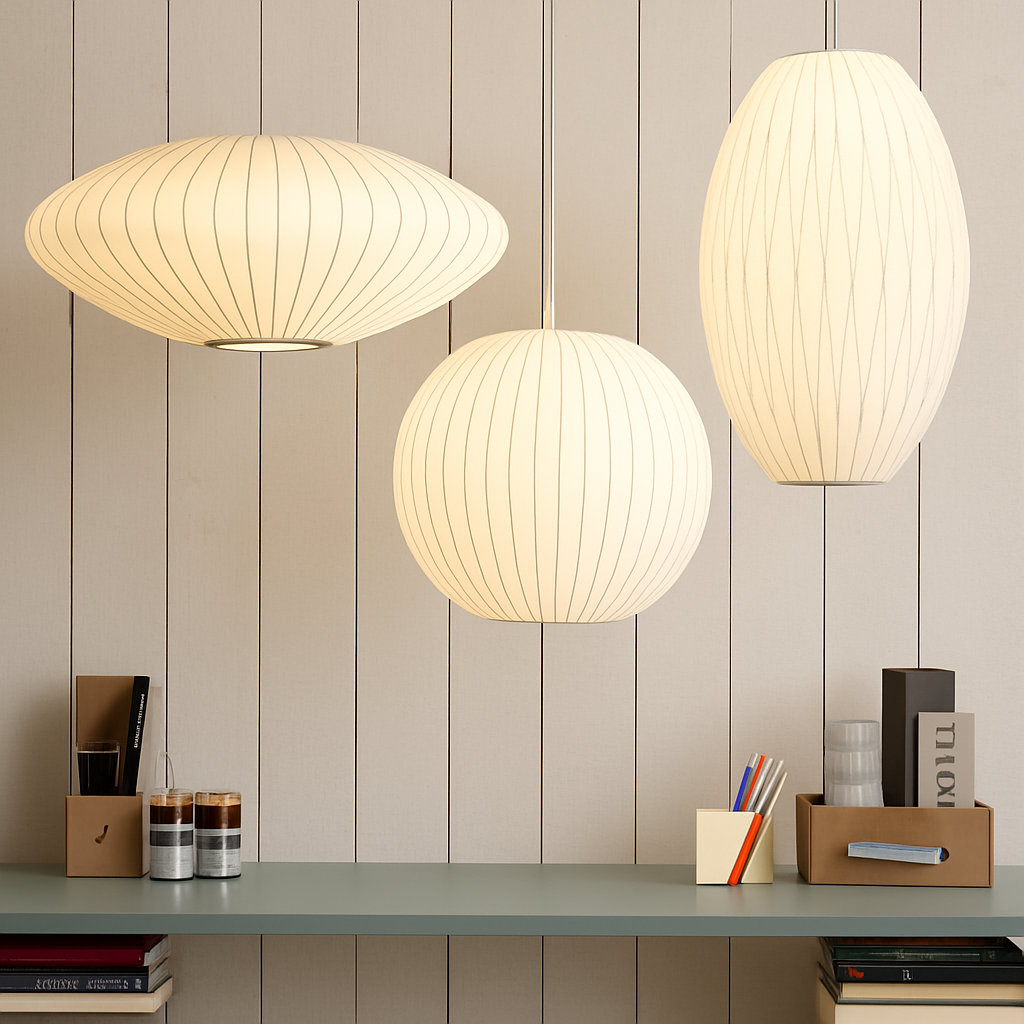 Suspension moderne en papier style japonais Silk - vue 3 sur 30