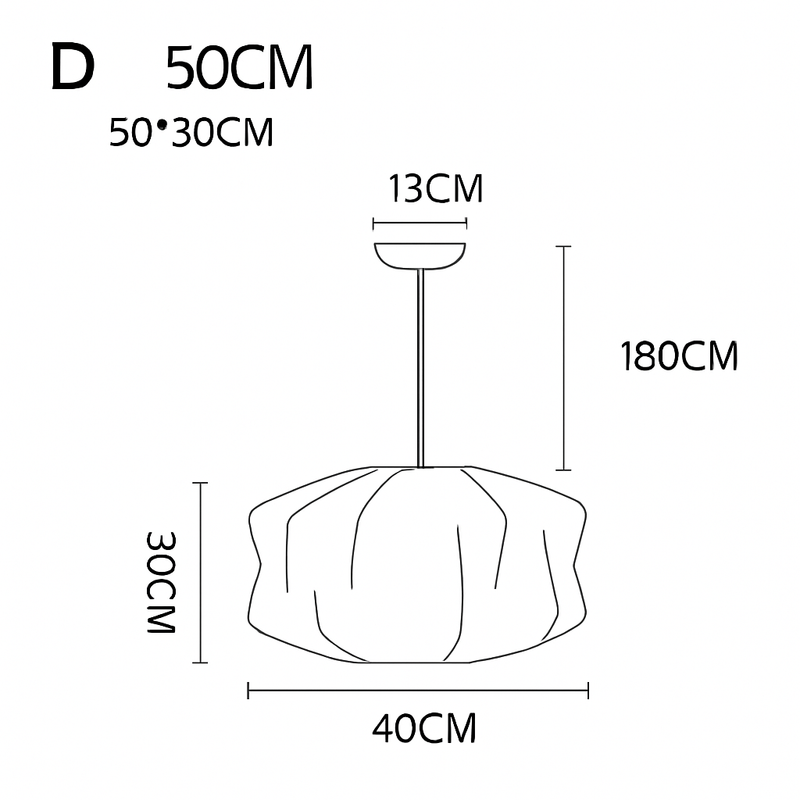 Suspension moderne en papier style japonais Silk