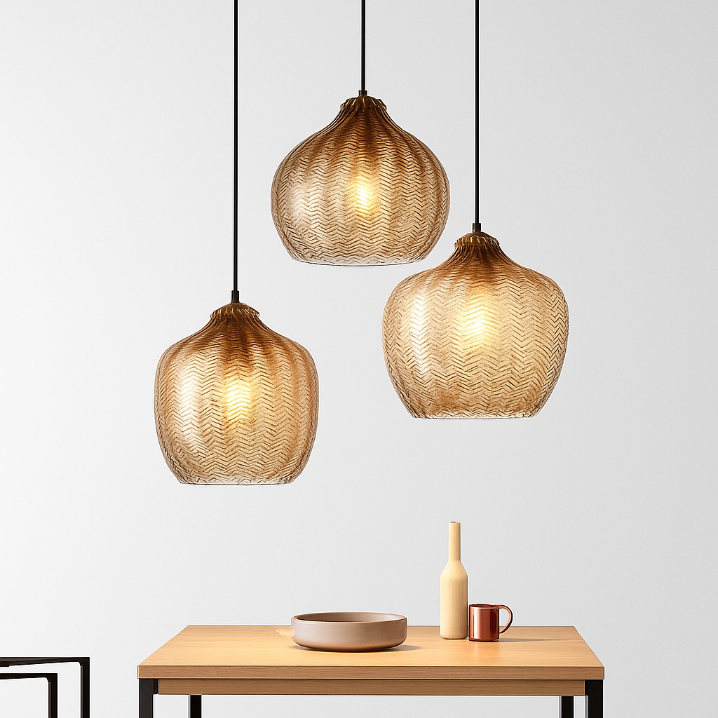 Suspension moderne en verre fumé (plusieurs formes) Guezra - vue 8 sur 16
