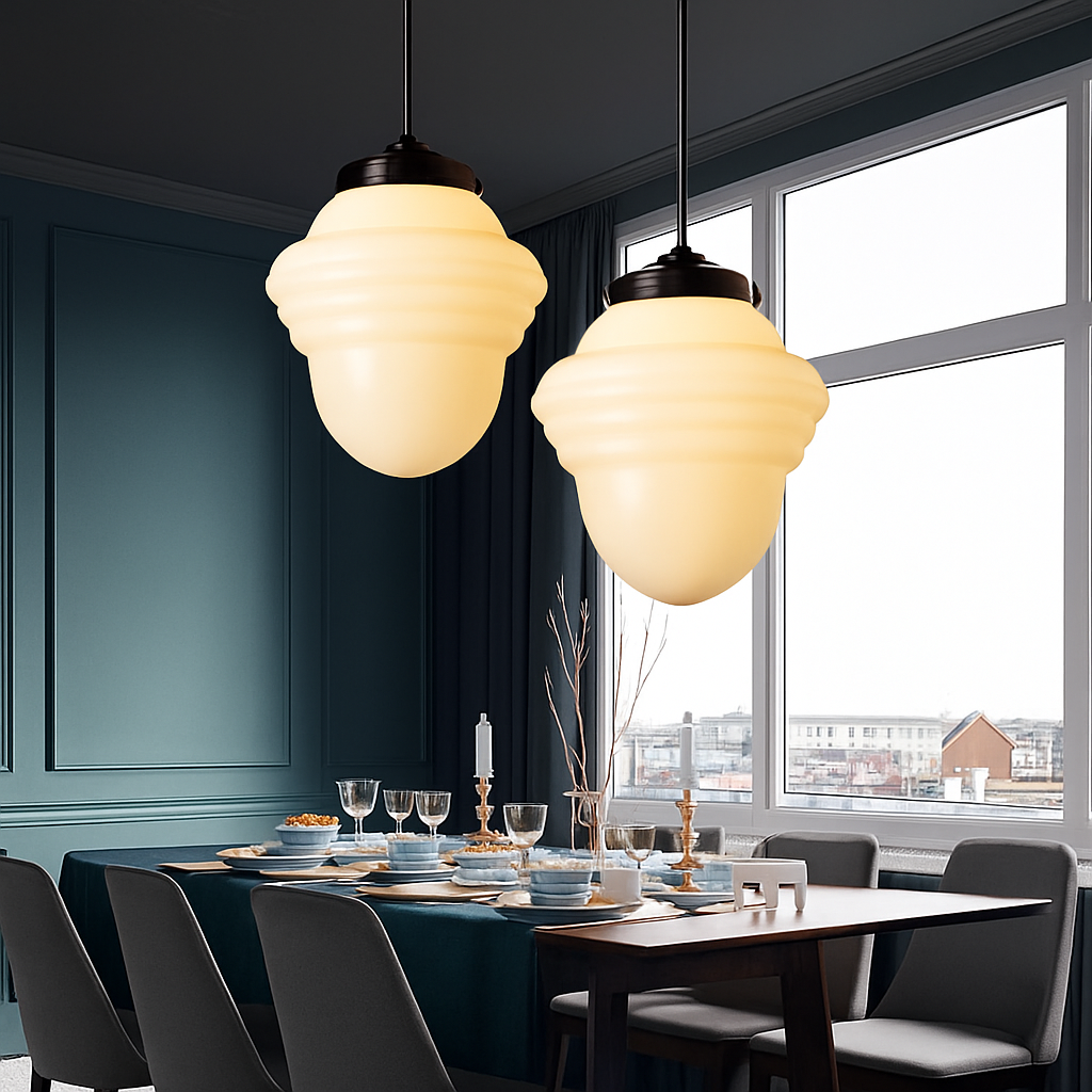 suspension moderne en verre à led pour intérieur élégant - vue 4 sur 21