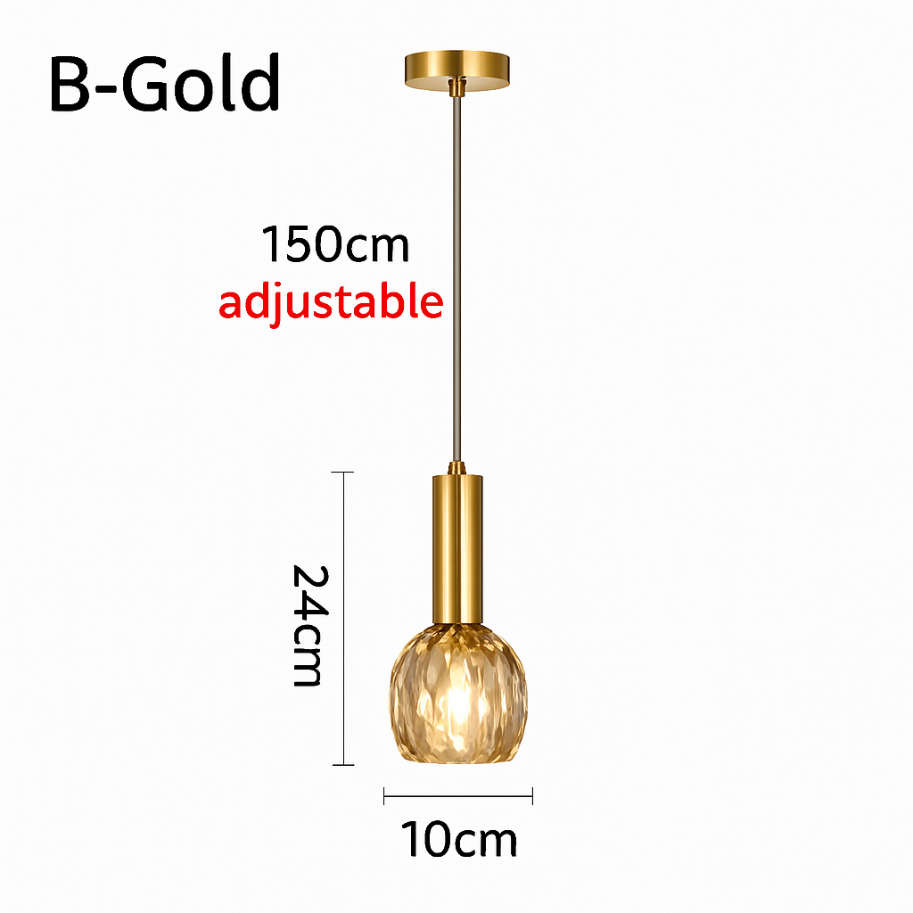 Suspension moderne LED avec abat-jour en cristal Ansley - vue 10 sur 10