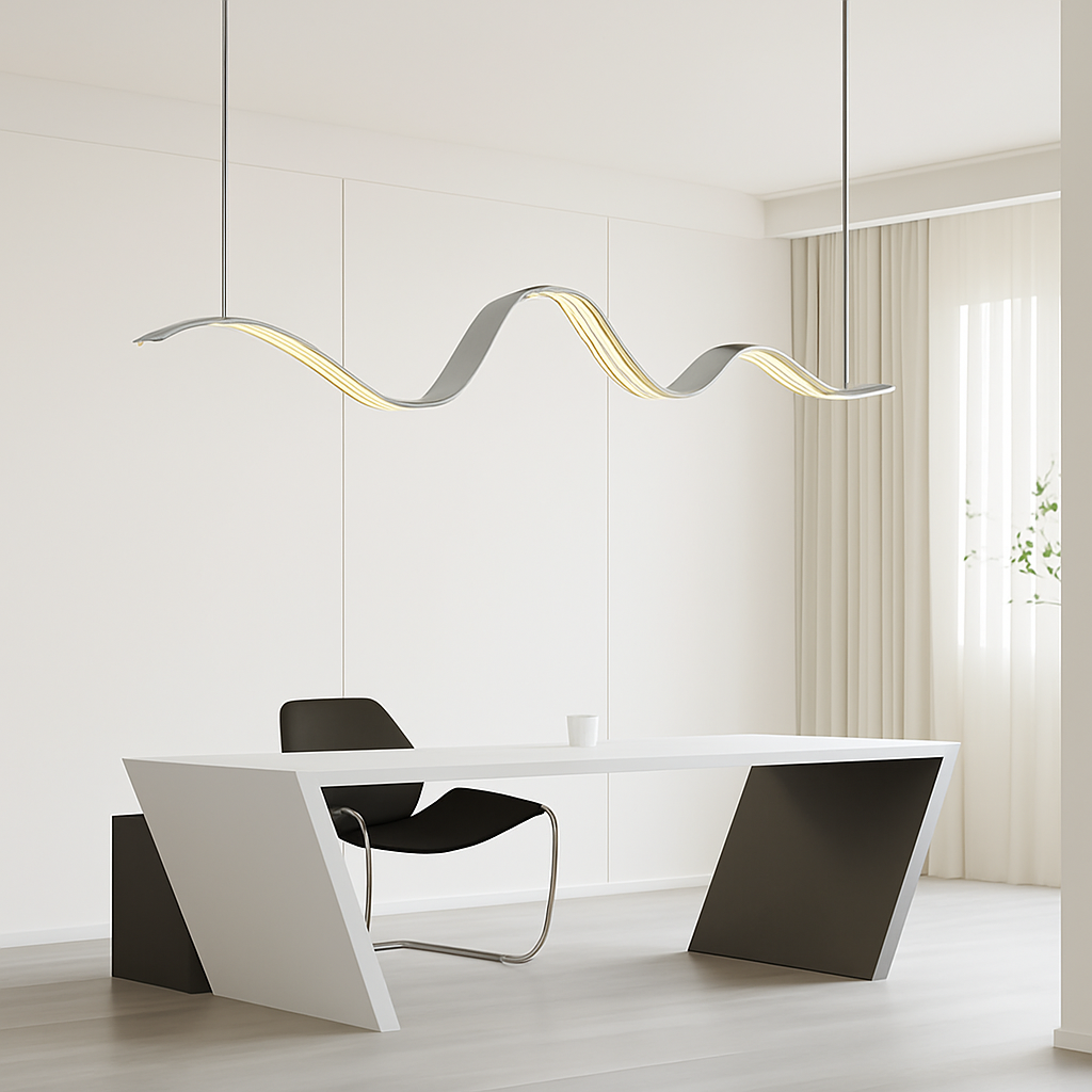 suspension moderne linéaire lumière pour décoration de table à manger - vue 4 sur 14