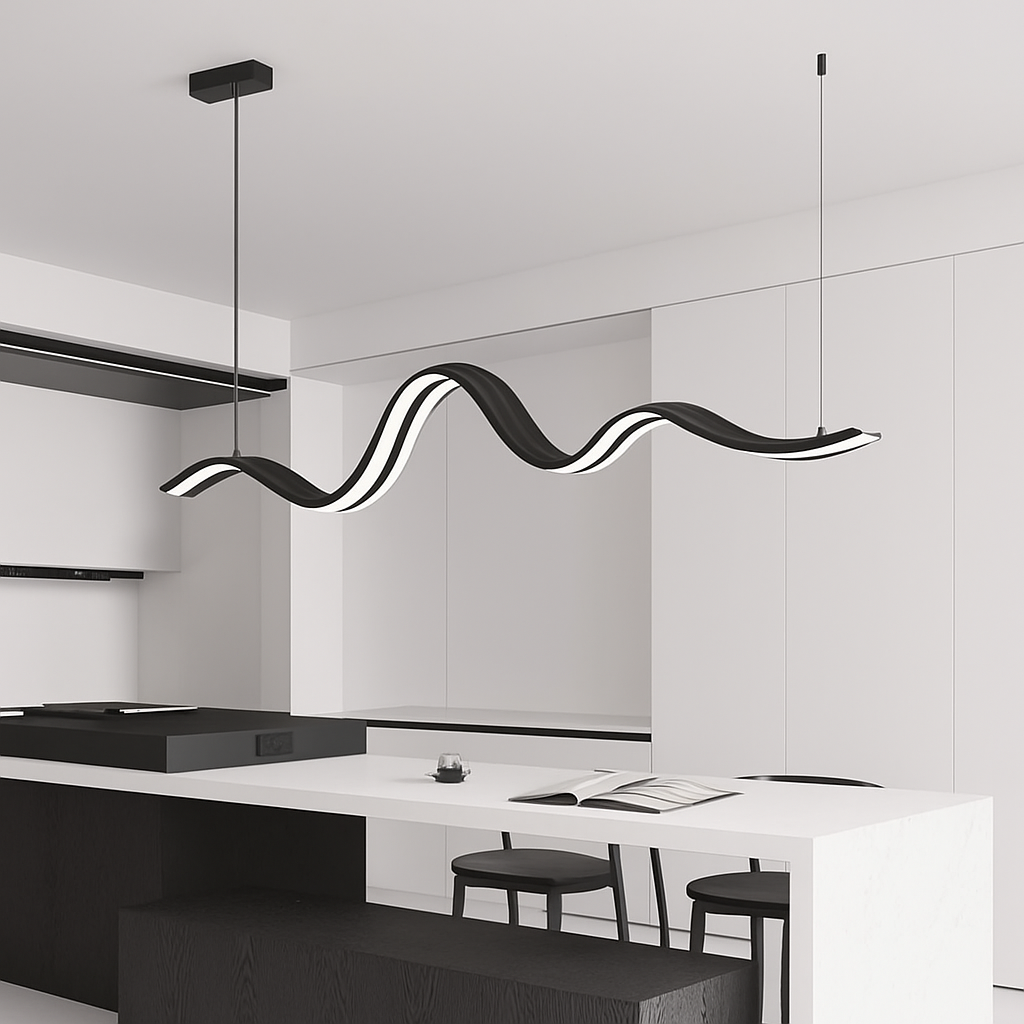 suspension moderne linéaire lumière pour décoration de table à manger - vue 5 sur 14
