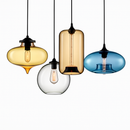 Modern loft pendant light in multicoloured vintage glass