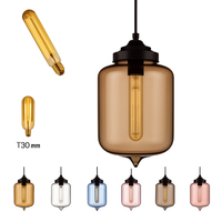 Modern loft pendant light in multicoloured vintage glass