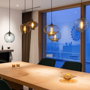 Modern loft pendant light in multicoloured vintage glass