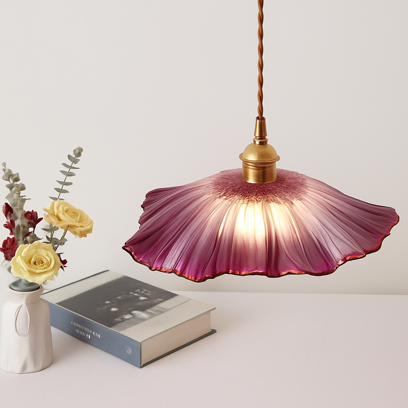 Suspension modernes en verre de fleur lampes suspendues décoration de la maison éclairage salon chambre chevet luminaire magasin d'intérieur