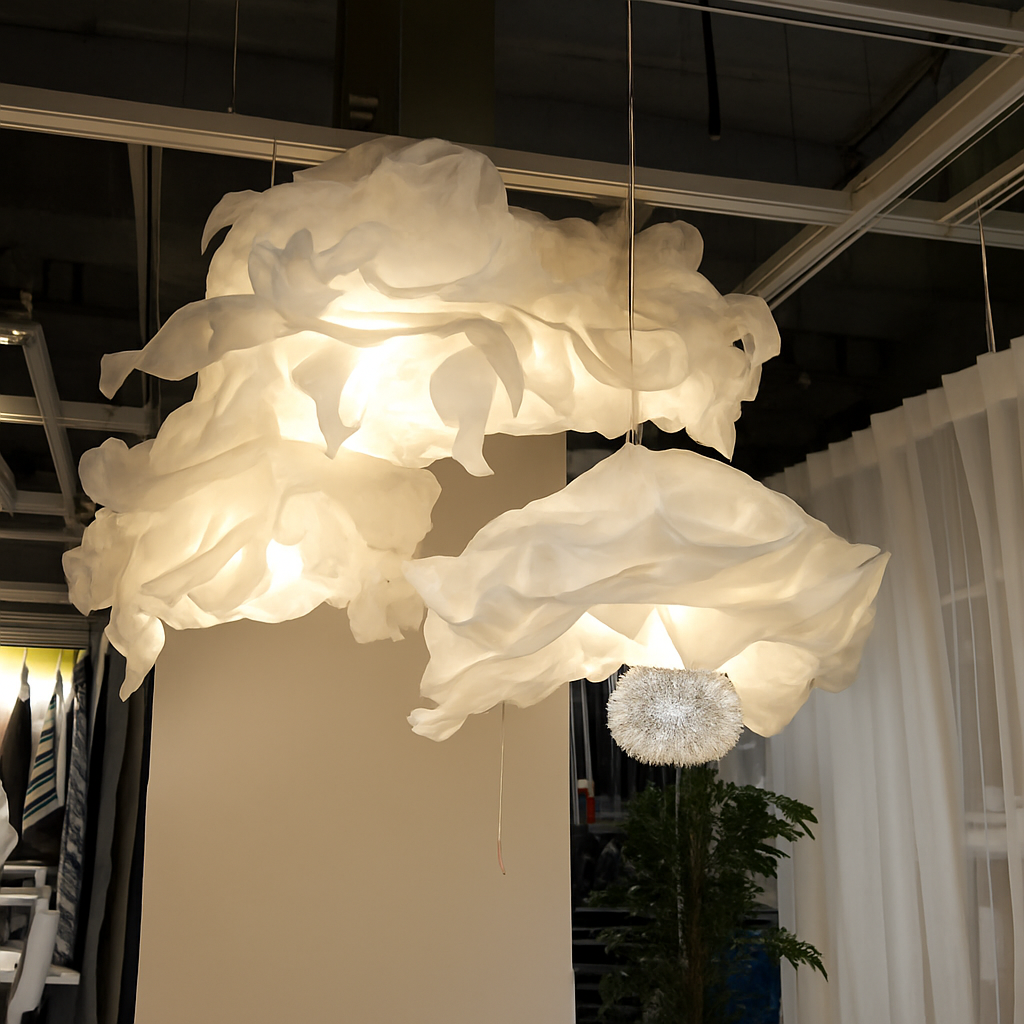 suspension nordique en papier pour noël créative restaurant bricolage nuage - vue 7 sur 7