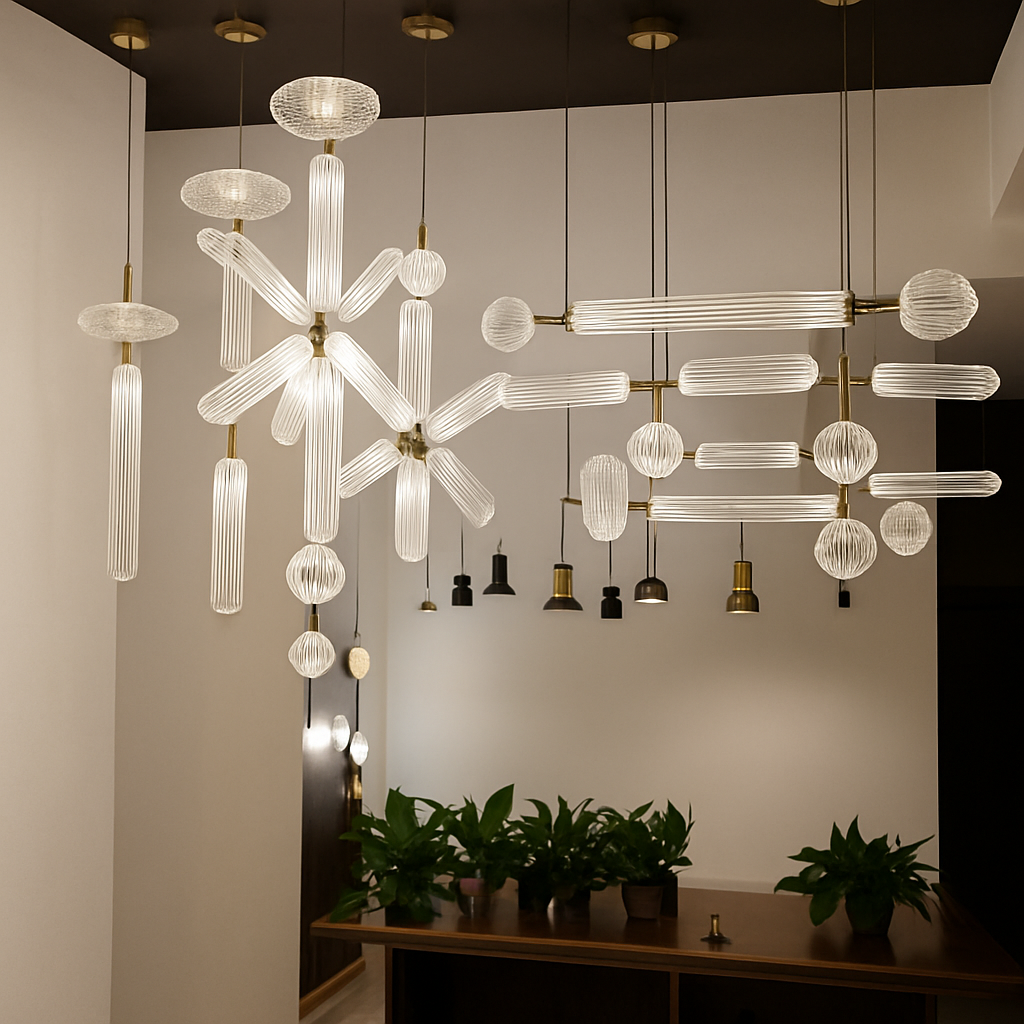 suspension nordique en verre transparent pour éclairage décoratif - vue 6 sur 20